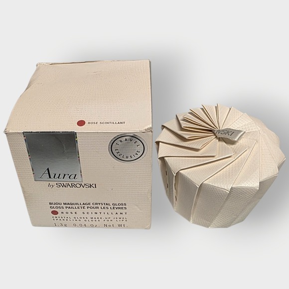 Genuine Aura By Swarovski Lip Gloss Pendant Necklace - New ROSE SCINTILLANT - Picture 2 of 5